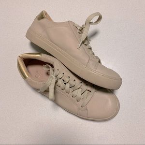 CLEE Neutral Beige & Gold Casual Sneakers Size 6